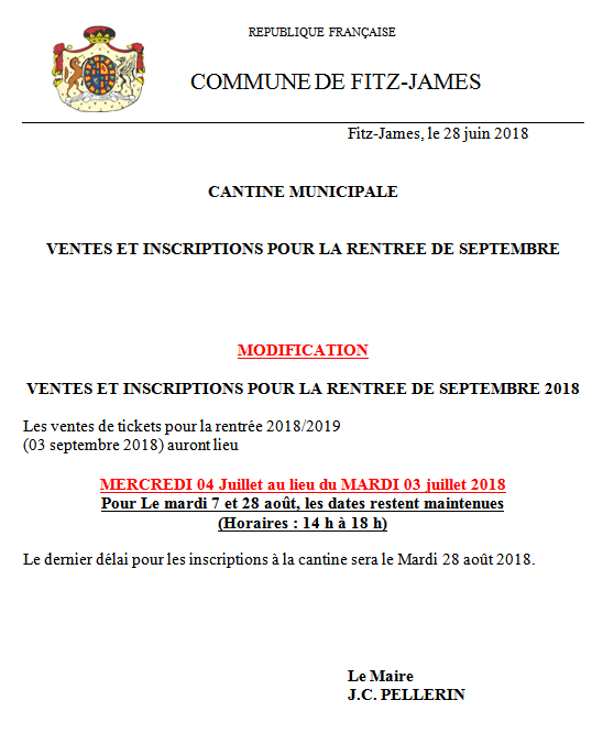 Inscription Cantine Inscription Cantine – Site Officiel De La Commune ...